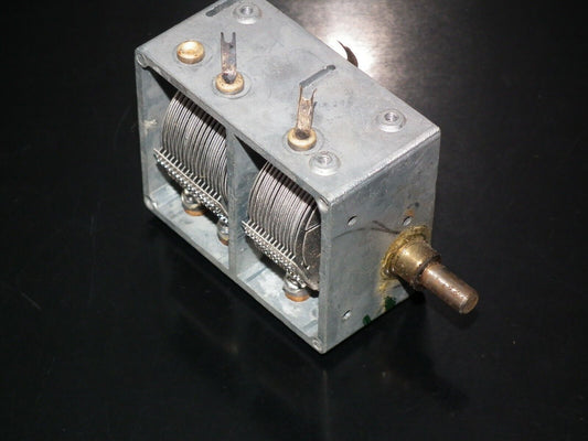 AIR VARIABLE CAPACITOR 440pF + 490pF for MW SW Tube radio receivers