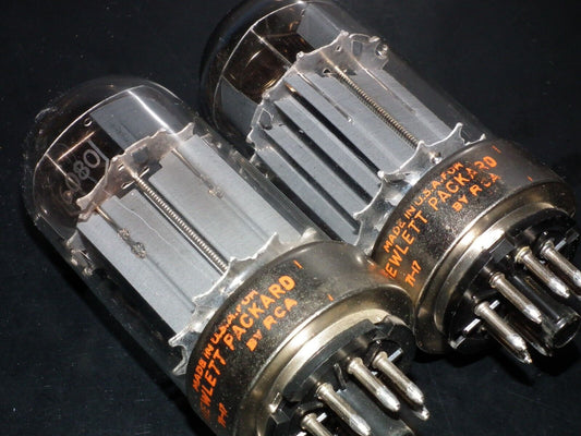 Matched pair HP RCA 6080 double triode ( 6AS7 5998) True triple mica type