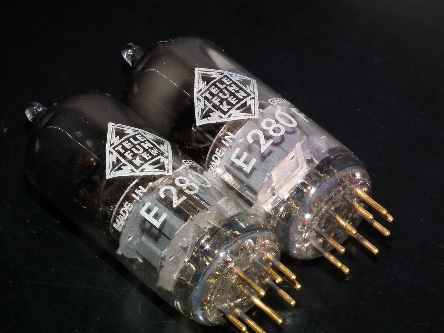 Matched Pair E280F Telefunken 7722 Used, tested NOS. Gold pins