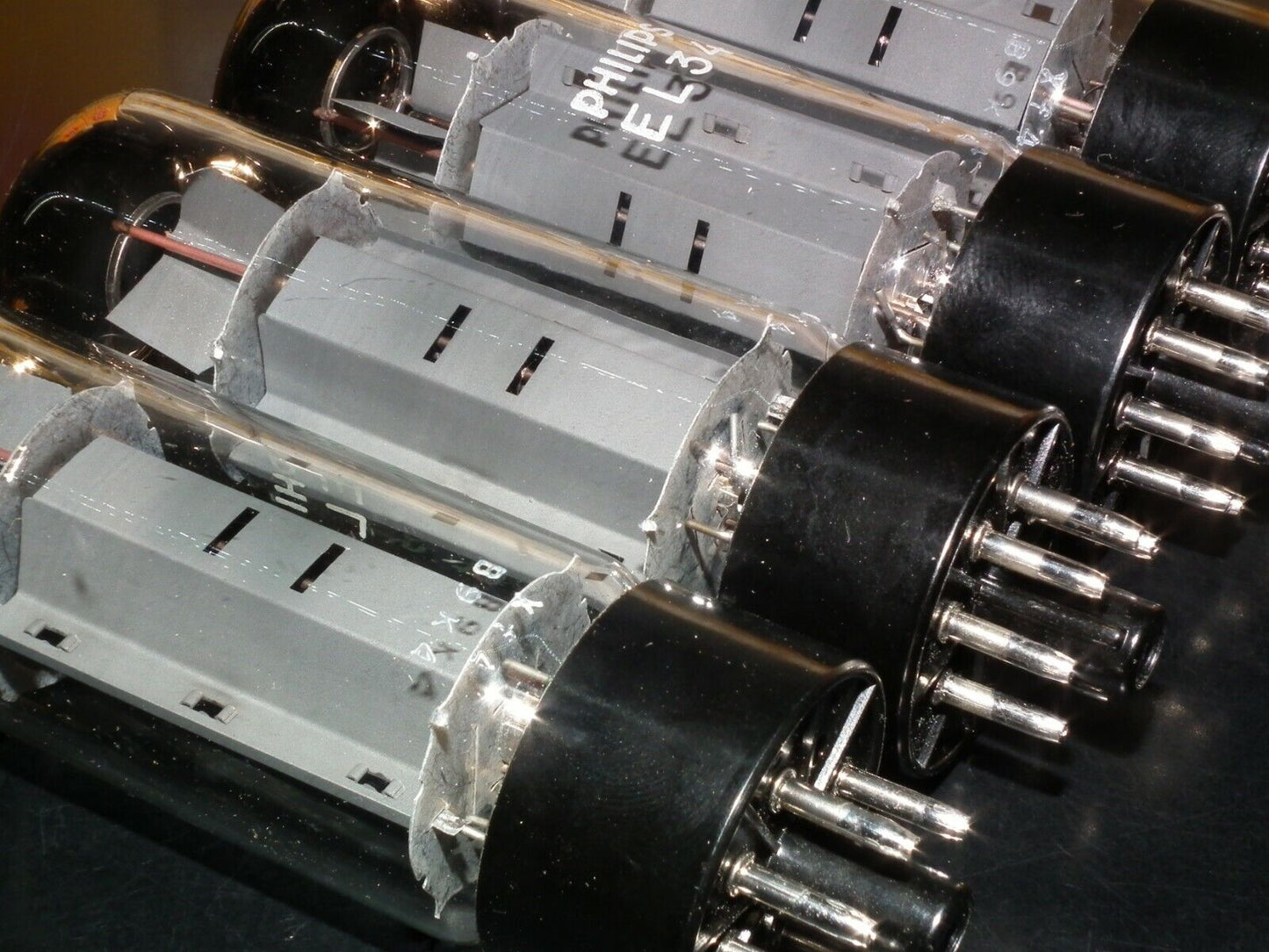 EL34 Mullard Platinum Matched Quad NOS NIB Blackburn Xf4 1979, rebranded Philips