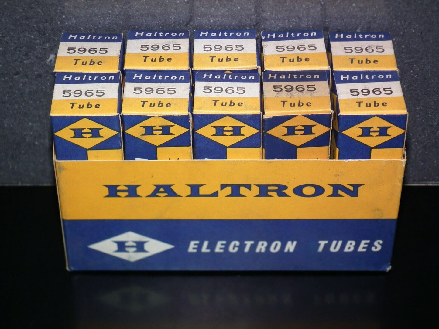 5965 Haltron E180CC 7062 NOS NIB Platinum matched pair, early 60s made in UK