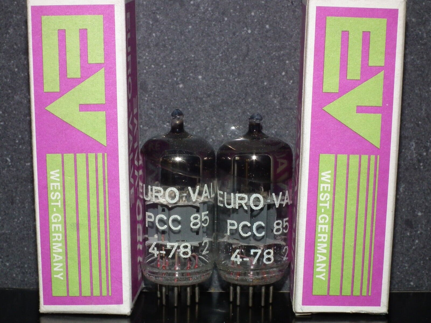 PCC85 Euro Valve Platinum Matched Pair NOS NIB 70s Big Inclined Getter