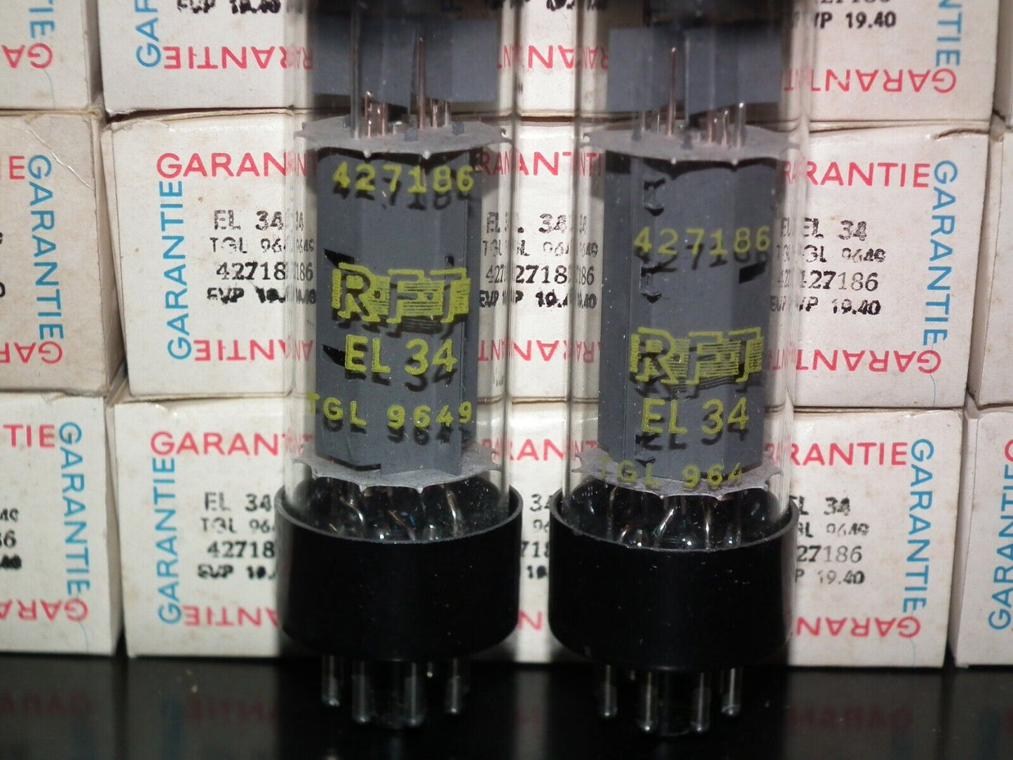 EL34 6CA7 RFT Germany NOS NIB Platinum Matched Pair