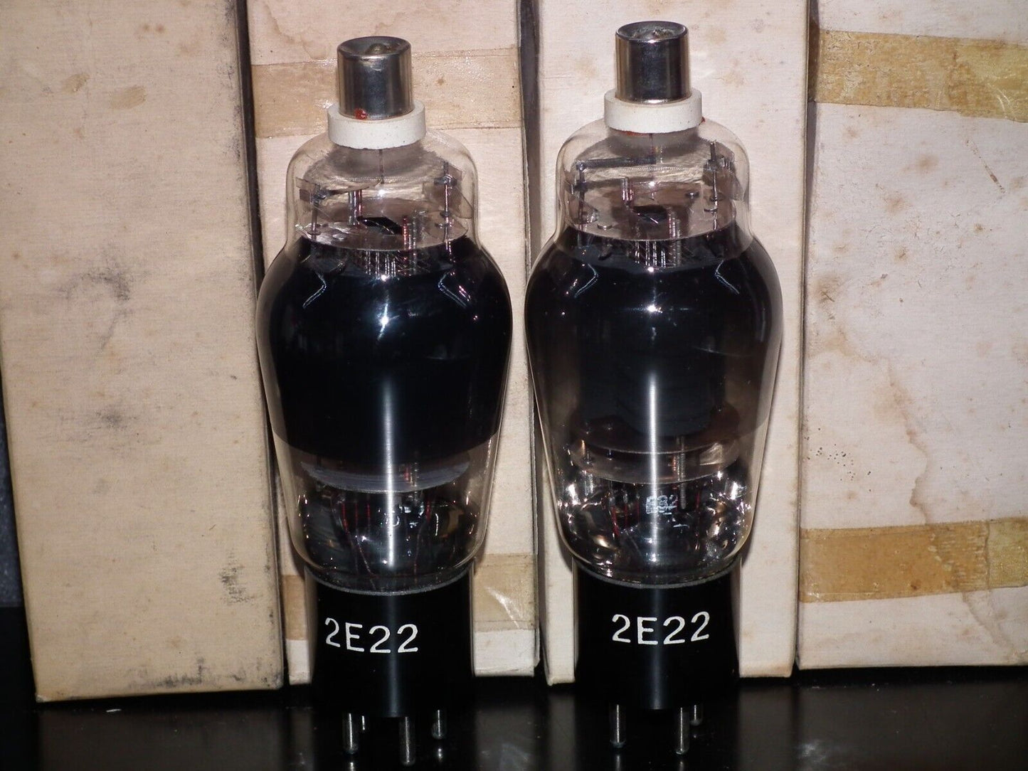Platinum Matched Pair 2E22 KEN-RAD NOS NIB Made in USA Black Coated DHT Pentode