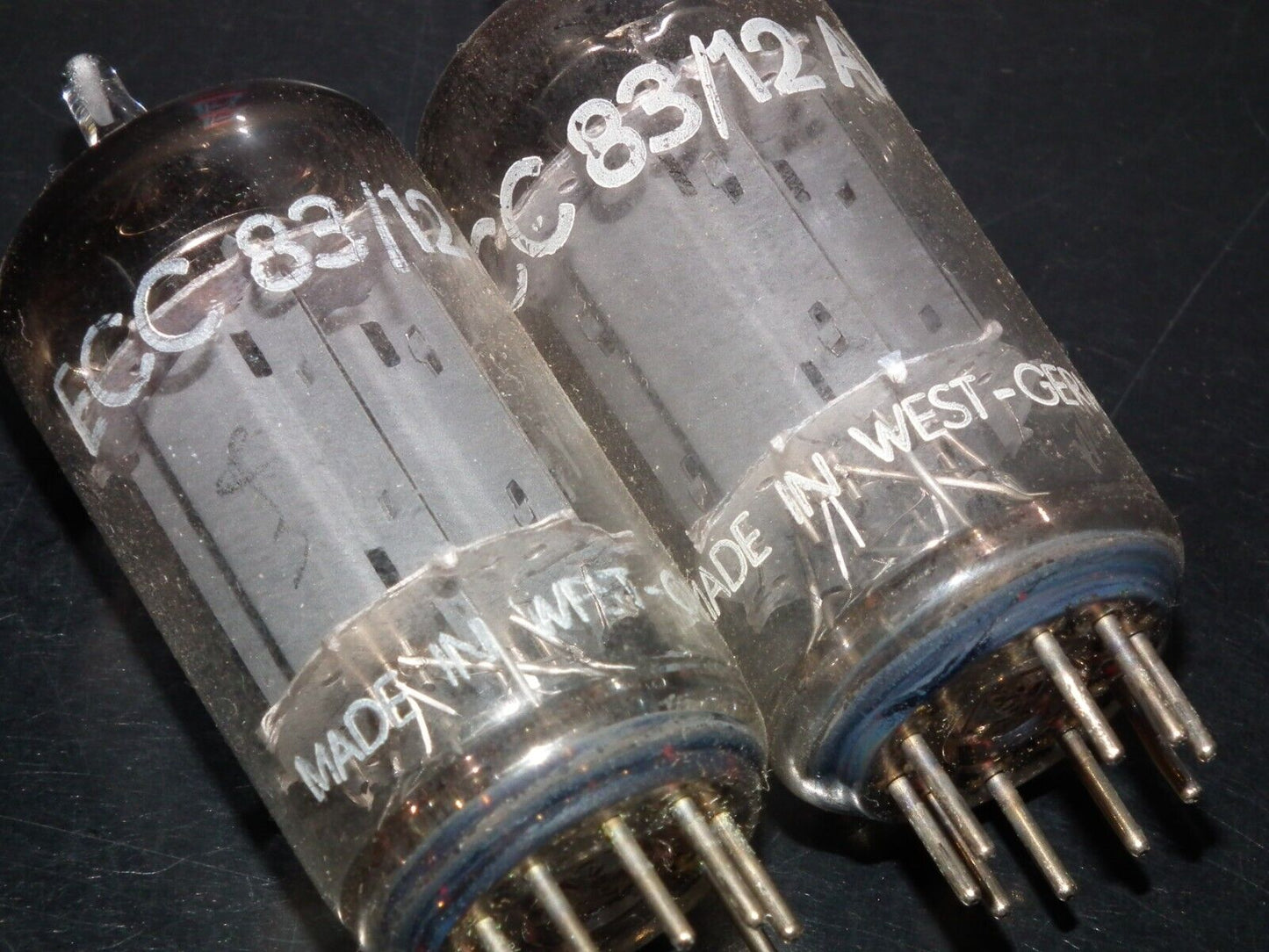 ECC83 Telefunken 12AX7 Matched Pair Smooth plates, diamond bottom, DYNACO USED 1