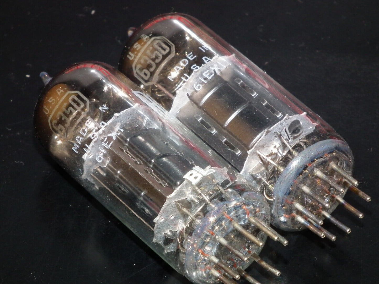 Platinum Matched pair 6350 RCA NOS NIB Rare Black Anodes Carbonized Nickel 1961