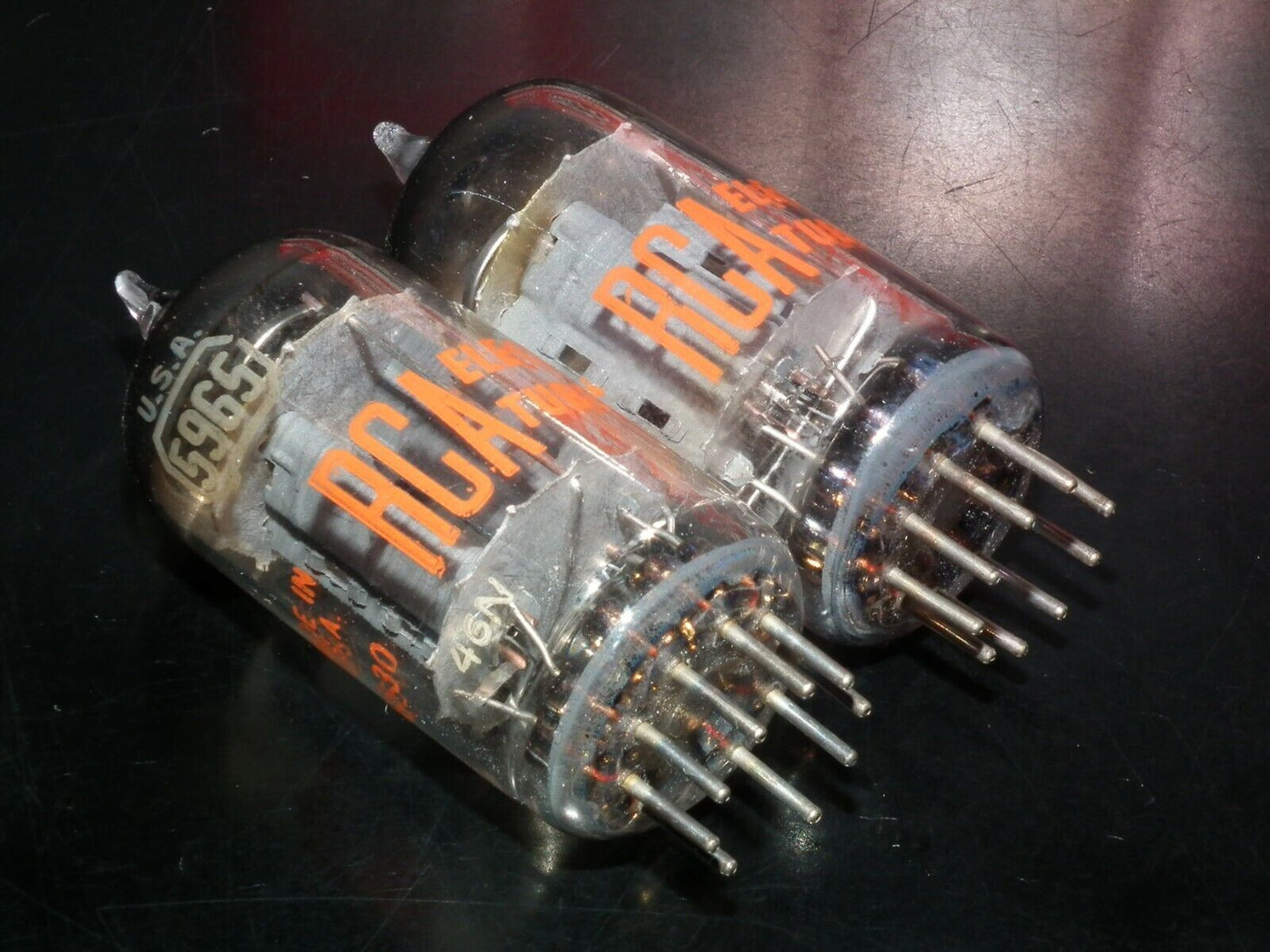 5965 RCA E180CC 7062 NOS NIB Platinum matched pair, early 60s made in USA