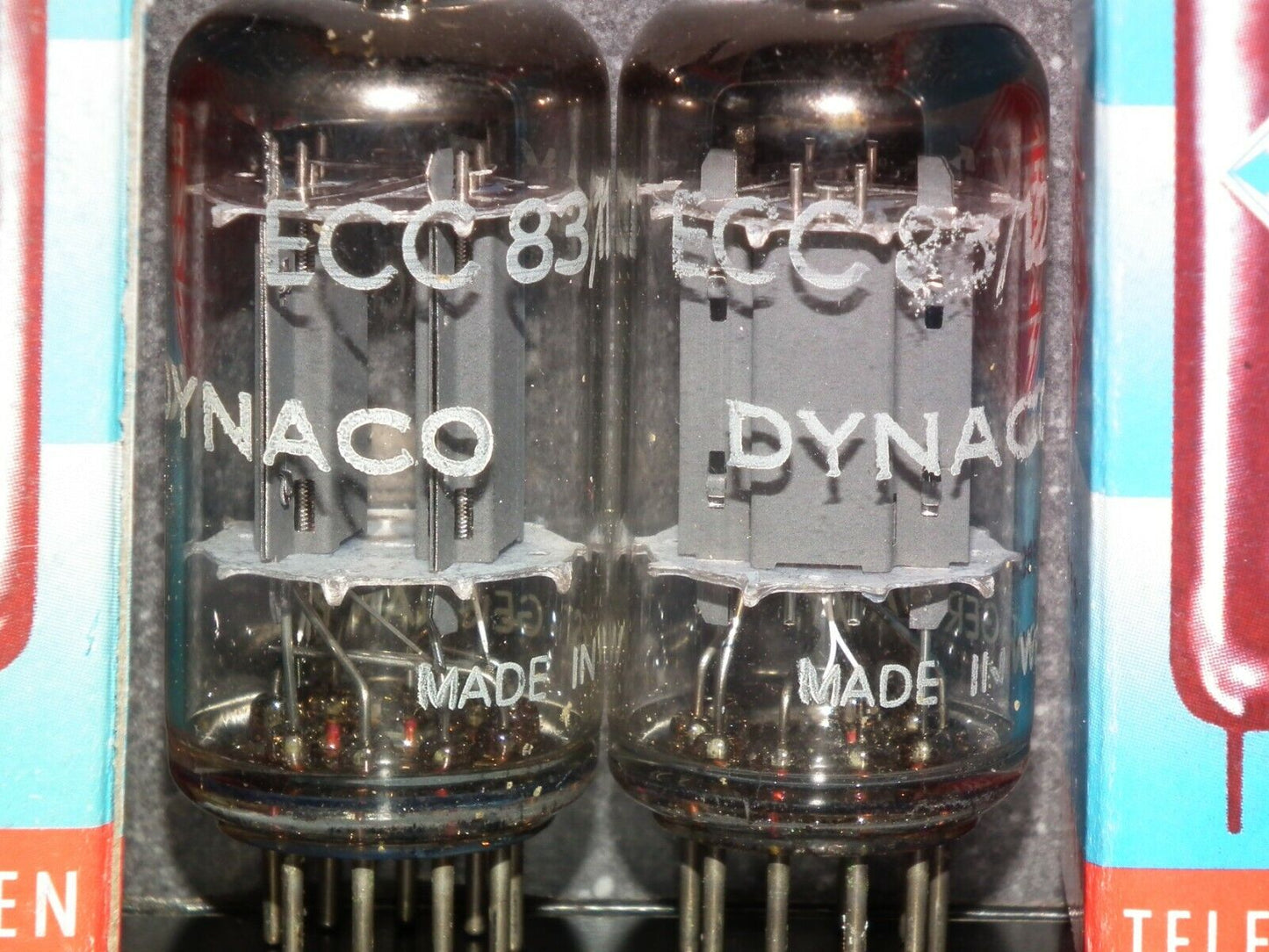 ECC83 Telefunken 12AX7 Matched Pair Smooth plates, diamond bottom, DYNACO USED