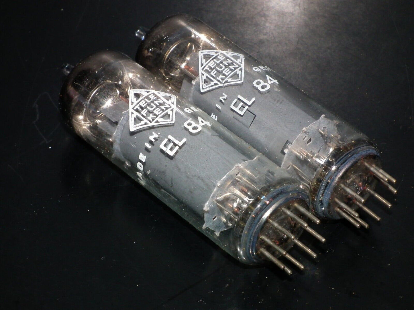 NOS Matched Pair EL84 Telefunken 6BQ5 Diamond Bottom The Same Codes West Germany