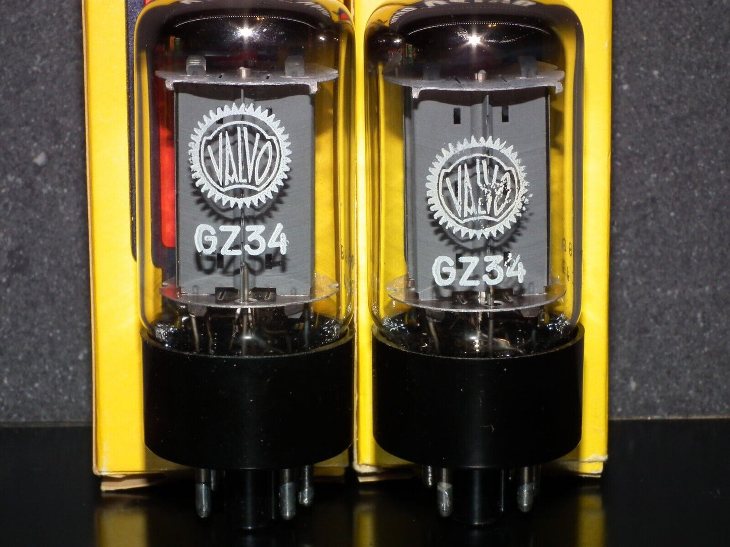 Platinum Matched Pair (2 pcs) GZ34 Mullard 5AR4 rectifier NOS NIB branded Valvo