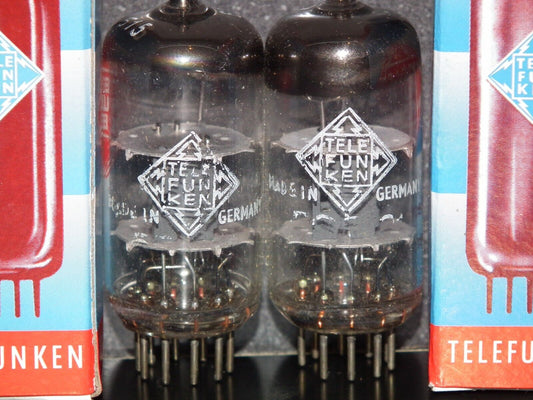 NOS Matched Pair ECC81 Telefunken 12AT7 Diamond Bottom Same Codes West Germany