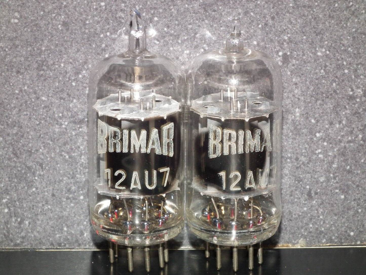 Matched Pair BRIMAR 12AU7 ECC82 Long Anodes Side Getters Used 80%