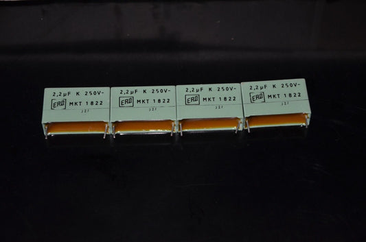 Four vintage NOS Roederstain Vishay ROE Capacitors 2.2mfd / 250V MKT 1822