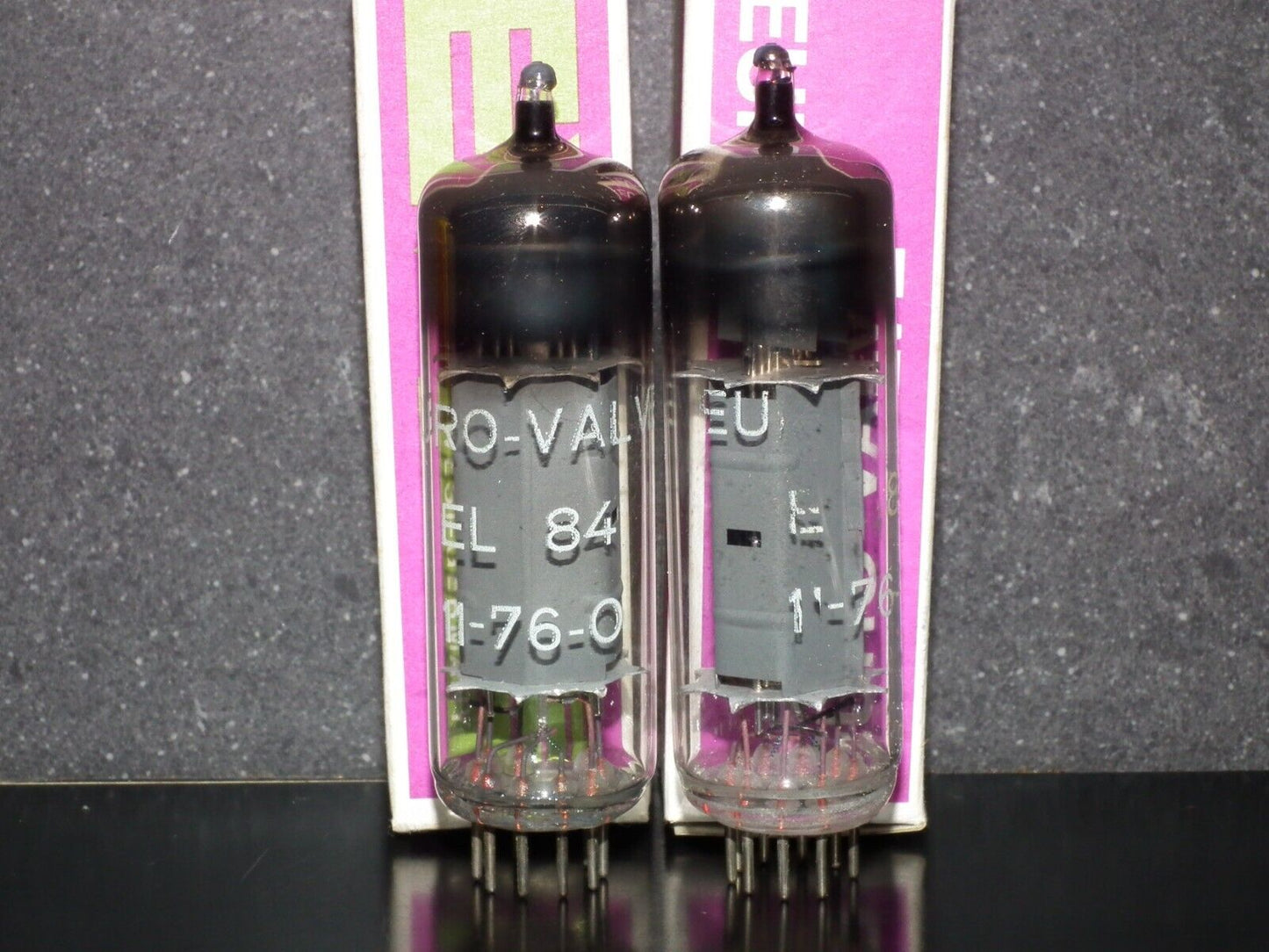 EL84 EURO VALVE Germany 6BQ5 NOS NIB platinum matched pair from 1976