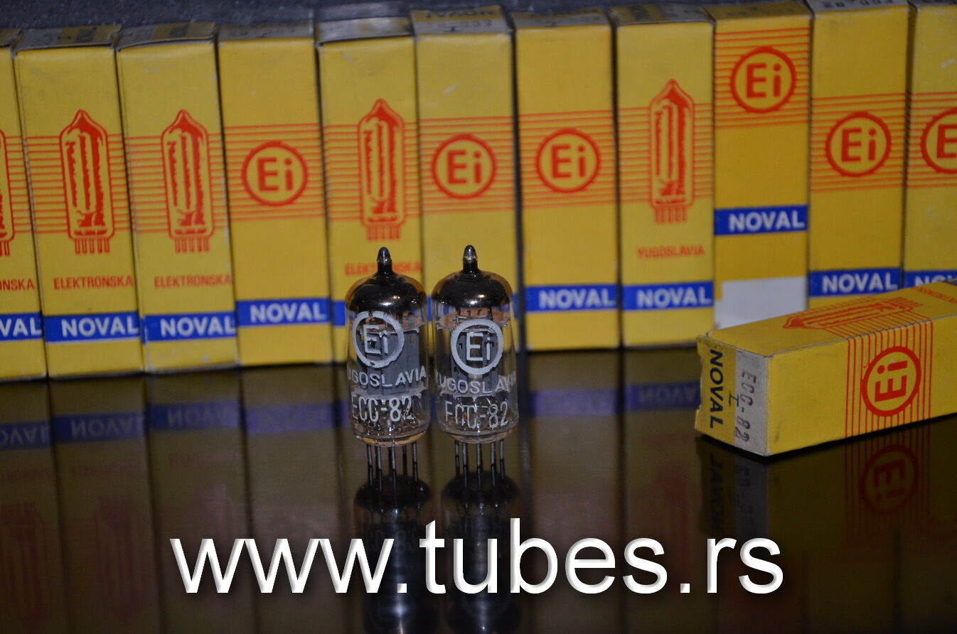Matched Pair ECC82 12AU7 EI Yugoslavia Telefunken Long Smooth Plates 17mm NIB