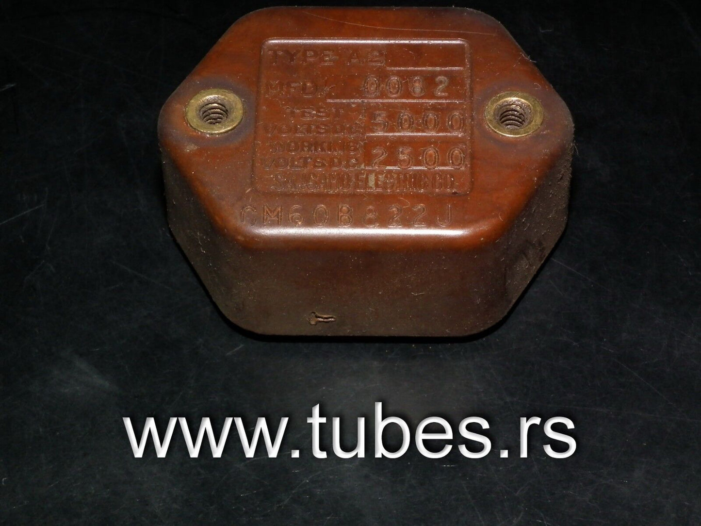 One vintage MICA capacitor 0.0082 mfd 2500V Sangamo USA 0.0082uf 2.5KV