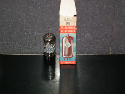 ECC88 Telefunken 6DJ8 NOS NIB balanced sections, low noise, diamond bottom