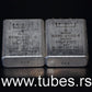 Two vintage Siemens PIO capacitors 1 uF + 1 uF 160V Klangfilm tube audio 1+1mfd