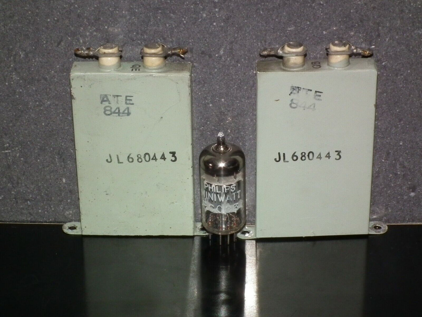 Two vintage RARE PIO capacitors 1uF / 350V DC tube audio 1mfd 350VDC