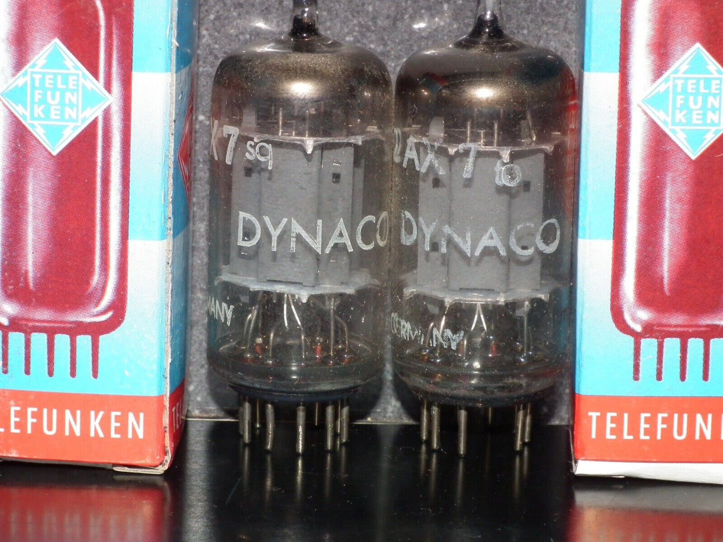 ECC83 Telefunken 12AX7 Matched Pair Smooth plates, diamond bottom, DYNACO USED 1