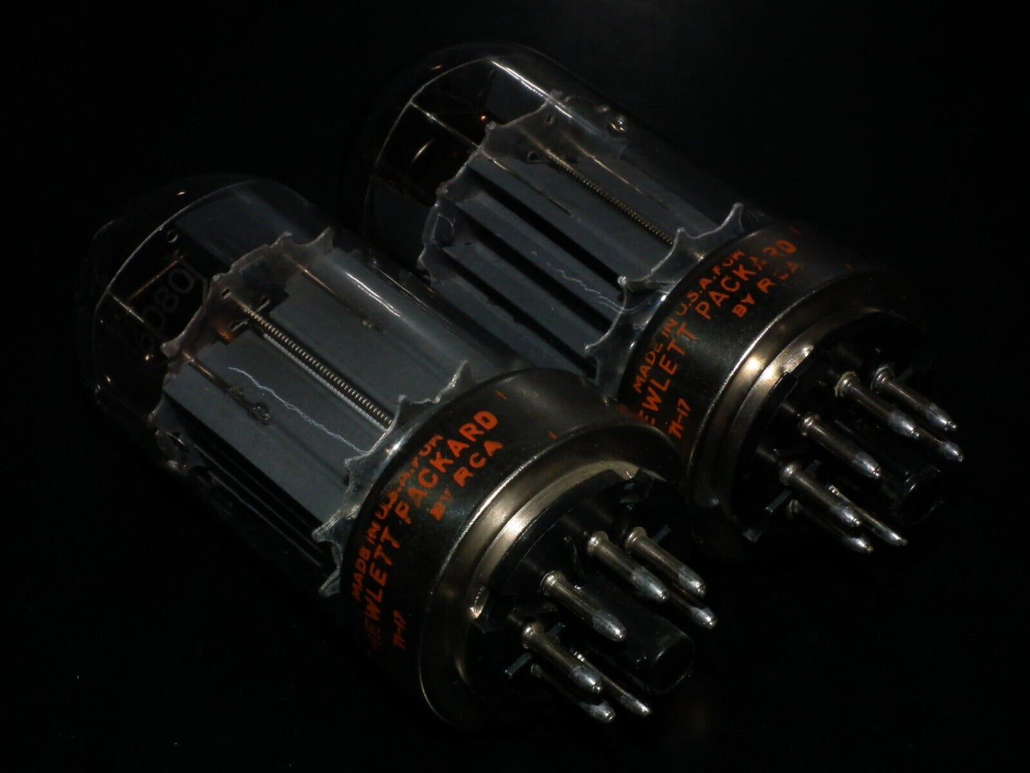 Matched pair HP RCA 6080 double triode ( 6AS7 5998) True triple mica type