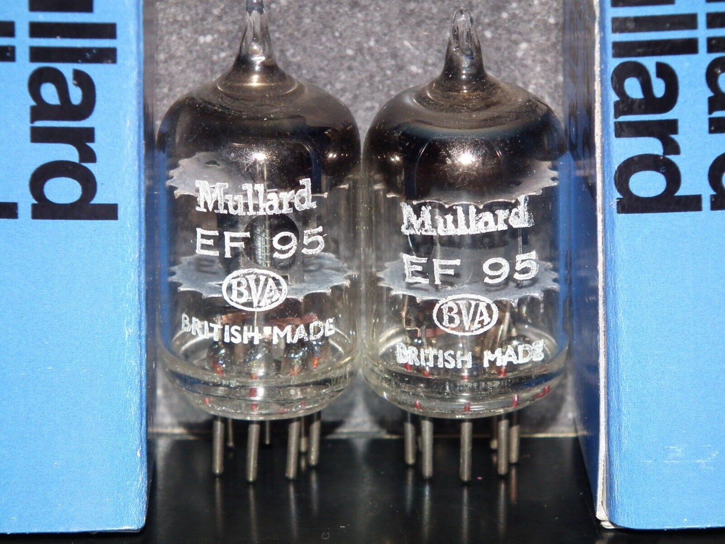Matched Pair EF95 5654 6AK5W Mullard WHYTELEAFE Square Getter NOS Made in UK