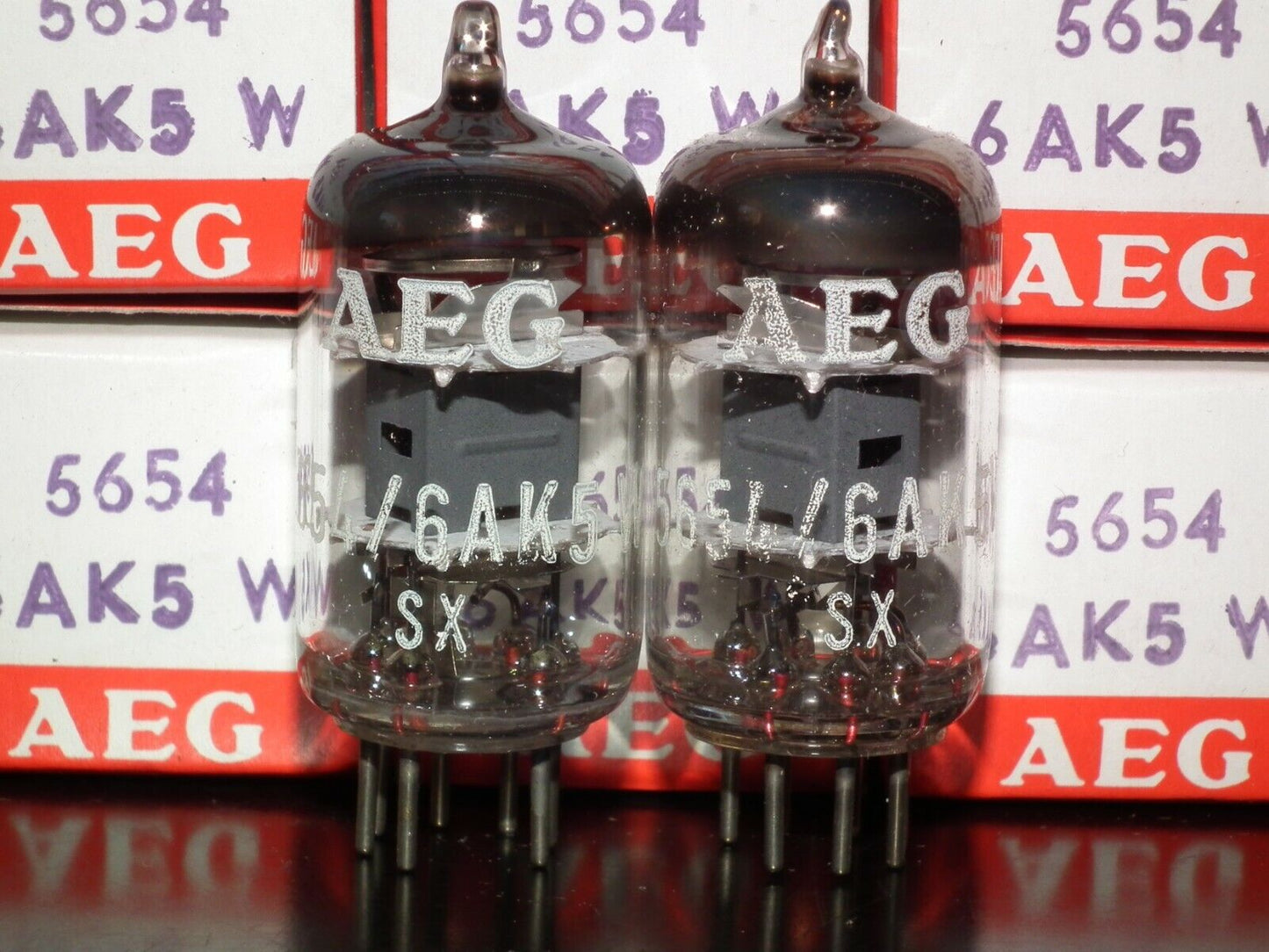 Platinum Matched Pair 5654 6AK5W EF95 Telefunken NOS diamond bottom - Little Dot