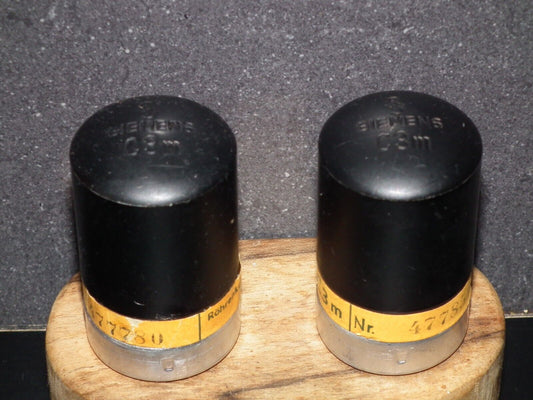 Matched pair C3m Siemens, used, tested NOS. Rare Engraved Tops! Close numbers.