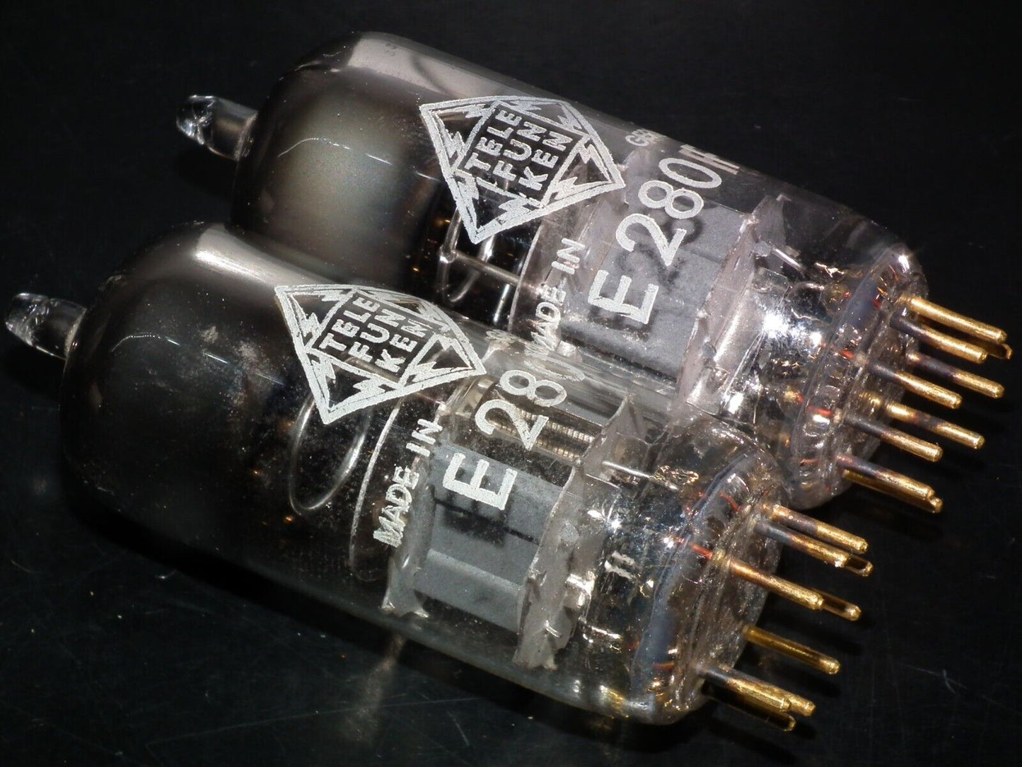 Matched Pair E280F Telefunken 7722 Used, tested NOS. Gold pins