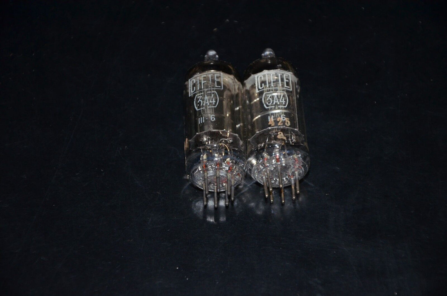 3A4 CIFTE DL93 - NOS NIB platinum matched pair (2 tubes) RARE SQUARE GETTER