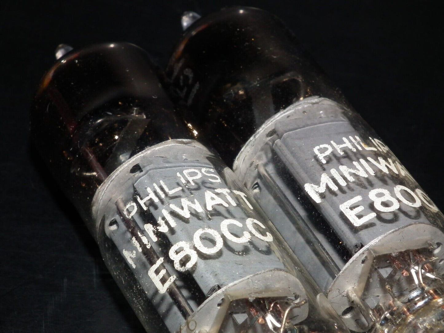 Philips E80CC 6085 Matched pair (Rare FOIL D Getter, PINCHED WAIST!) Tested NOS