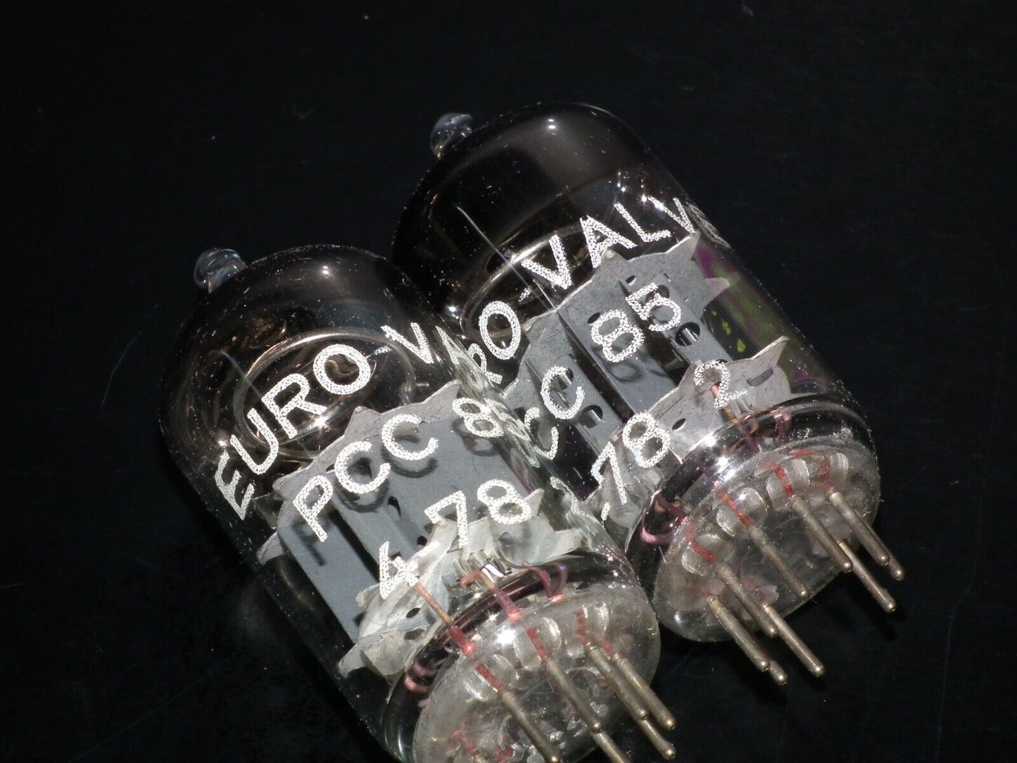 PCC85 Euro Valve Platinum Matched Pair NOS NIB 70s Big Inclined Getter