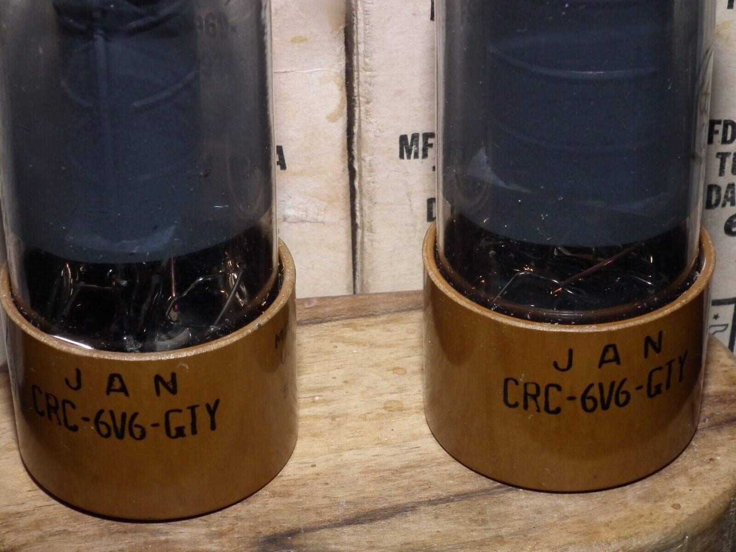 6V6GTY RCA JAN NOS Platinum Matched Pair Brown Base tested 100% Made in USA 1955