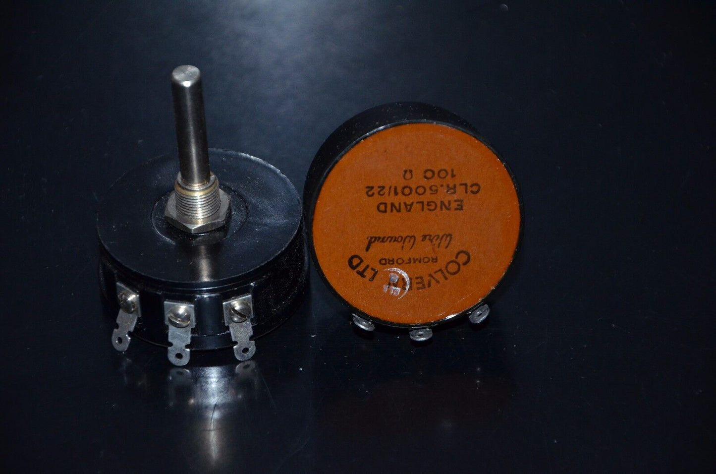 Two (2) NOS Colvern vintage wire wound potentiometers 100 Ohm 5W CLR.5001/22