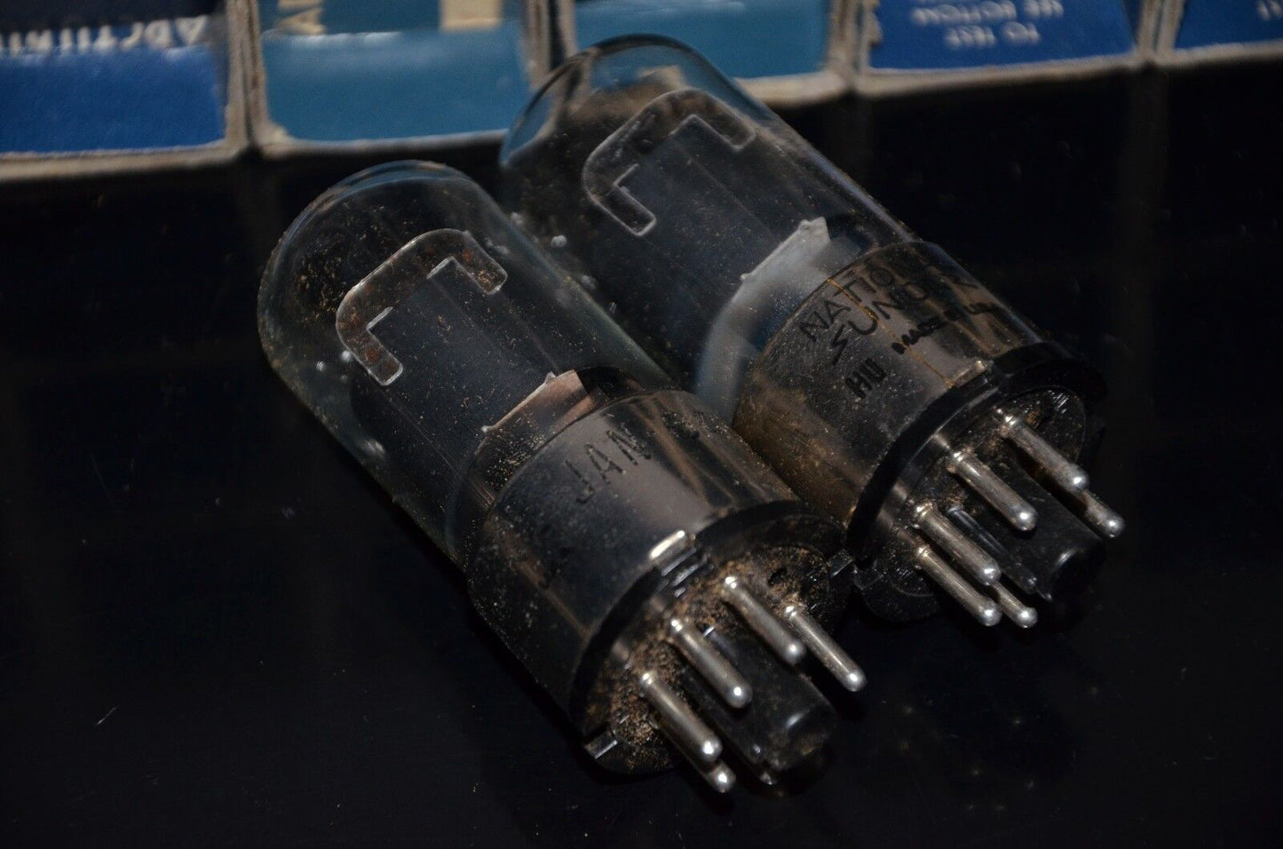 Matched Pair NOS National Union 6C5GT NIB - rare metal base -  Audio Triode