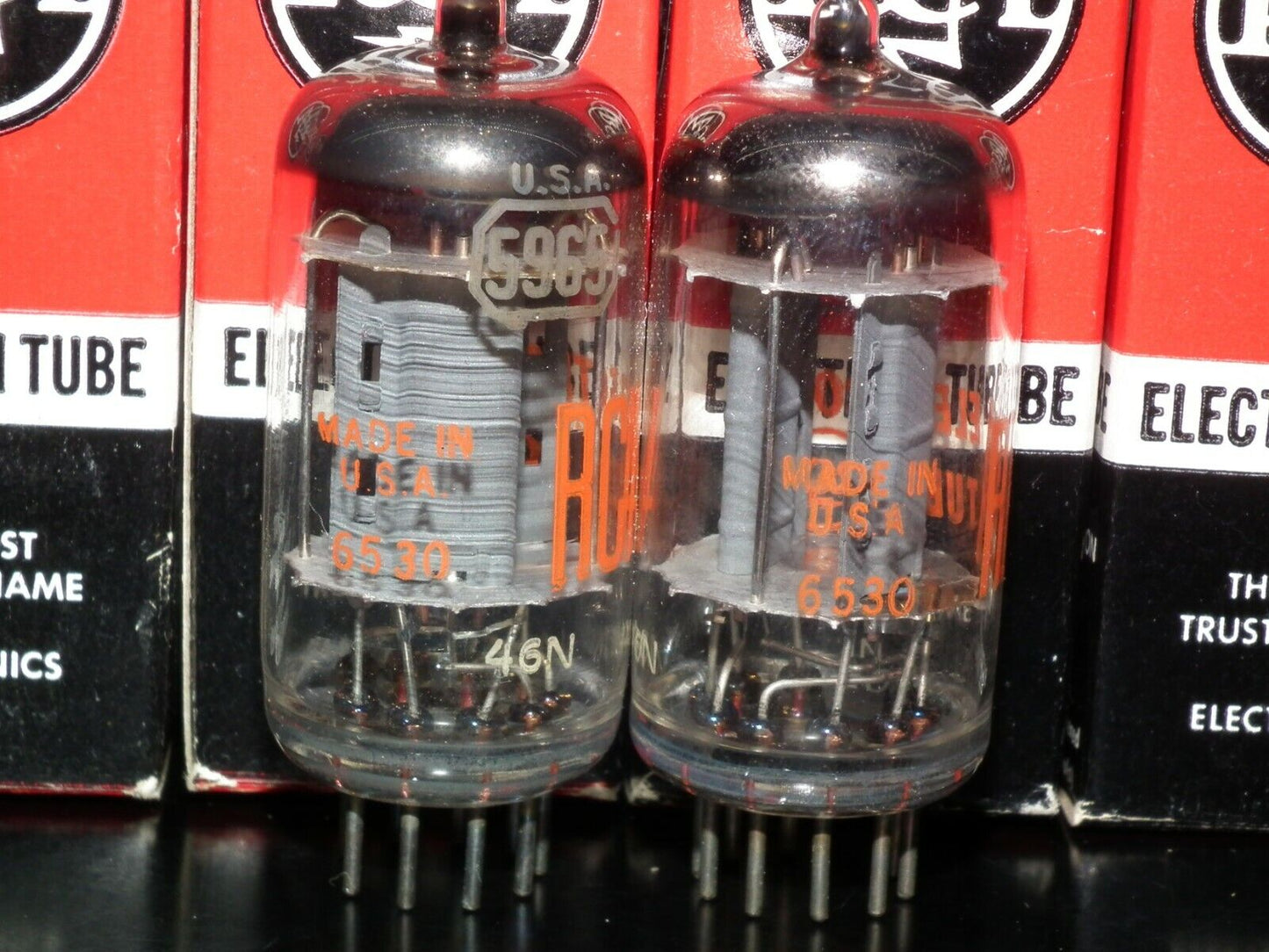 5965 RCA E180CC 7062 NOS NIB Platinum matched pair, early 60s made in USA