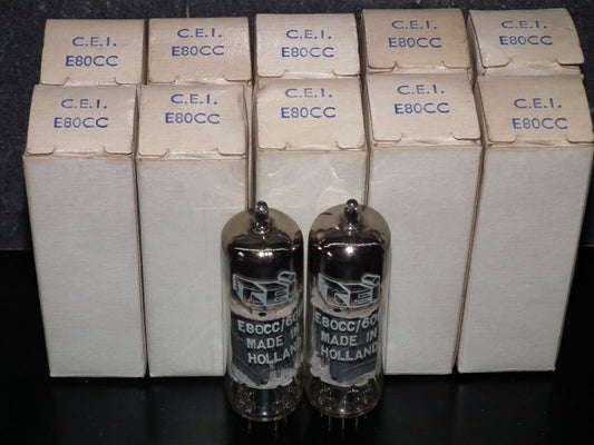 Philips E80CC 6085 Platinum Matched pair NOS NIB Rebranded CEI Made in Holland