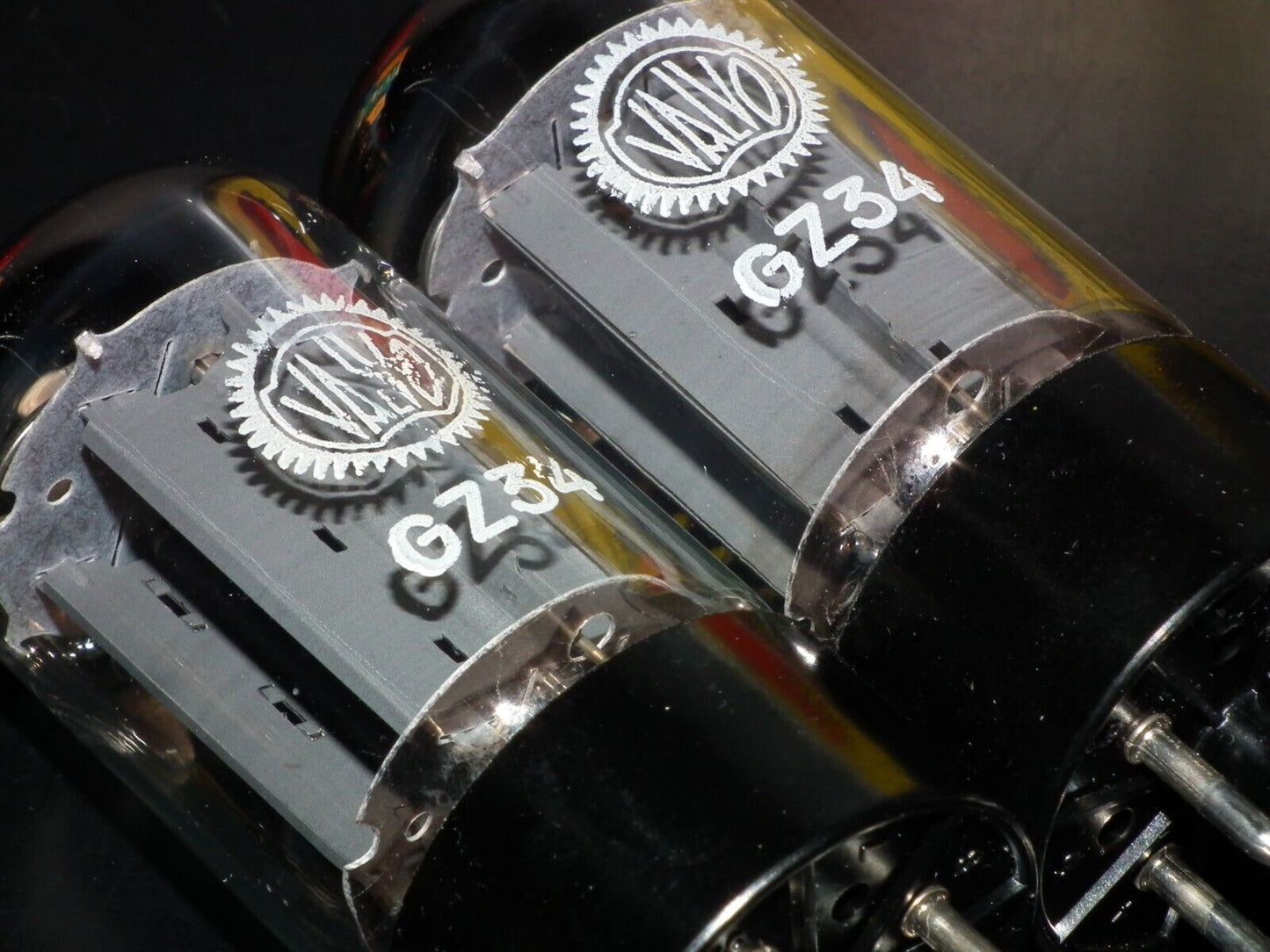 Platinum Matched Pair (2 pcs) GZ34 Mullard 5AR4 rectifier NOS NIB branded Valvo