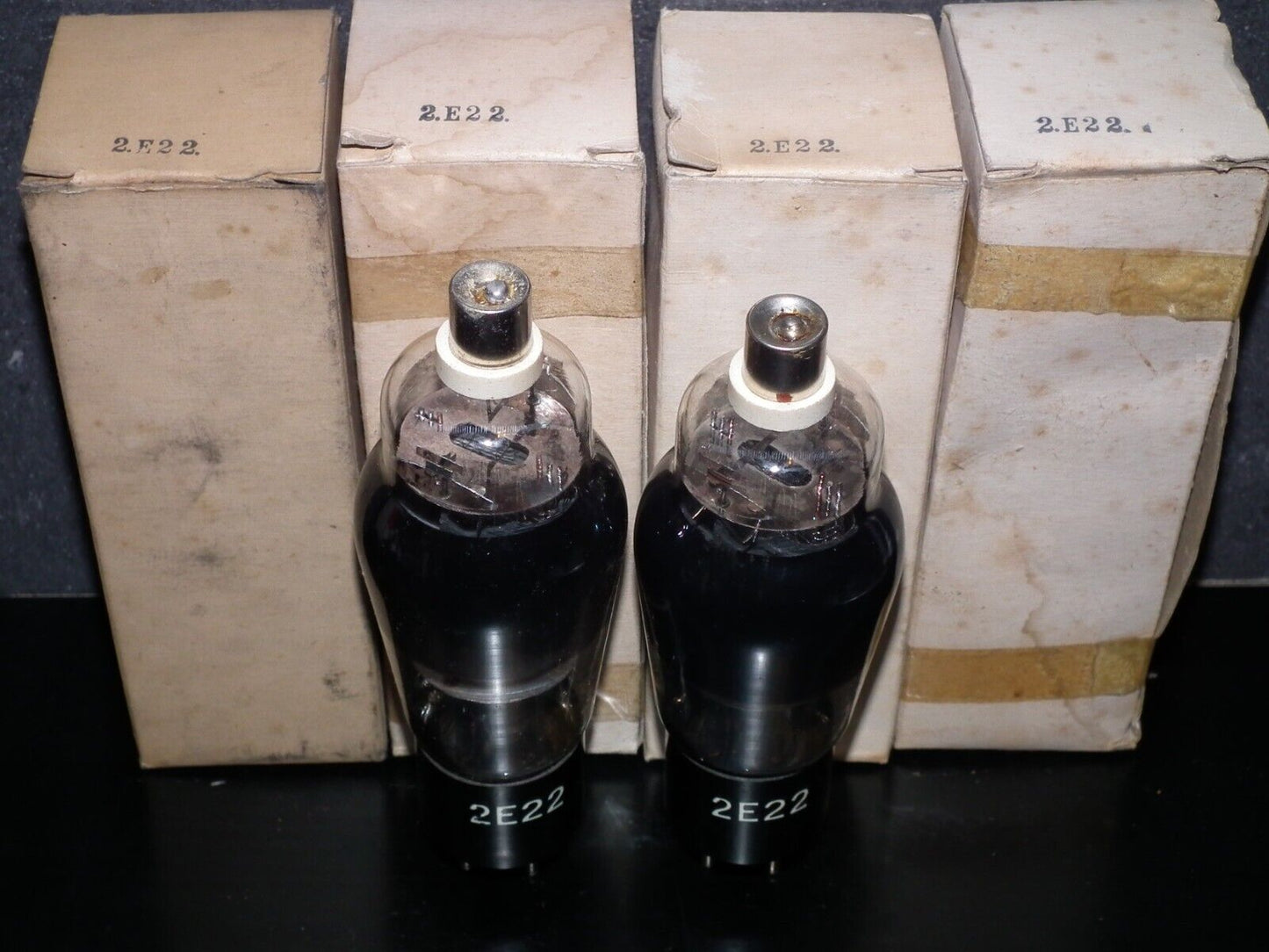 Platinum Matched Pair 2E22 KEN-RAD NOS NIB Made in USA Black Coated DHT Pentode