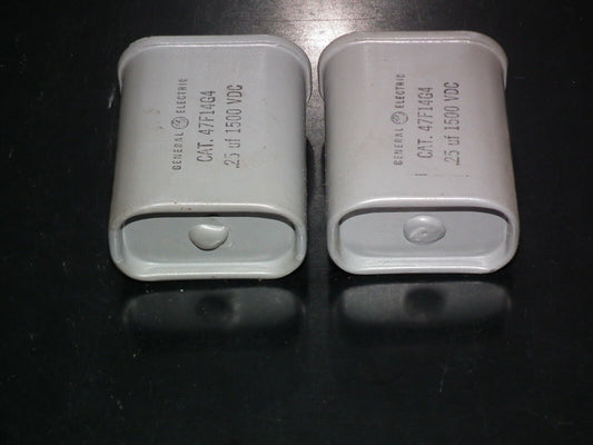 Two General Electric PIO Capacitors 0.25u 1.5KV 47F14G4 0.25mfd 1500V Used