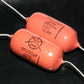 Two polystyrene capacitors 55000pF 0.055uF 250V ISKRA SIEMENS 1974 HI End Tube