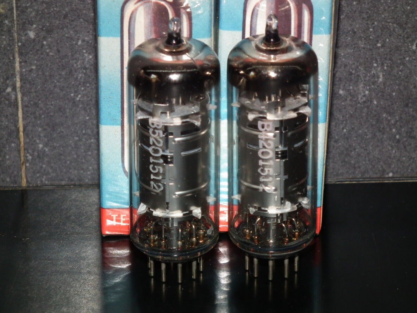Matched Pair ECH83 Telefunken NOS NIB Diamond Bottom Berlin plant, the same code
