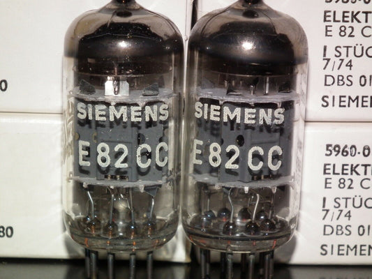 Siemens & Halske E82CC ECC802S ECC82 Matched pair (triple mica, Munich, BWB)