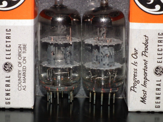 12AT7 GE ECC81 Matched Pair Used Tested 85%, made by General Electric for HP