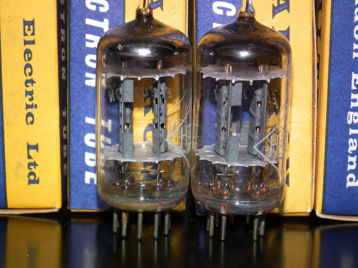 5965 Haltron E180CC 7062 NOS NIB Platinum matched pair, early 60s made in UK
