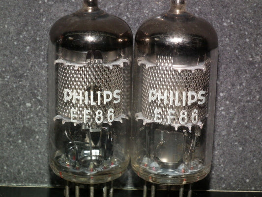 Platinum matched pair EF86 6267 Valvo Hamburg Rebranded Philips Low Noise Audio