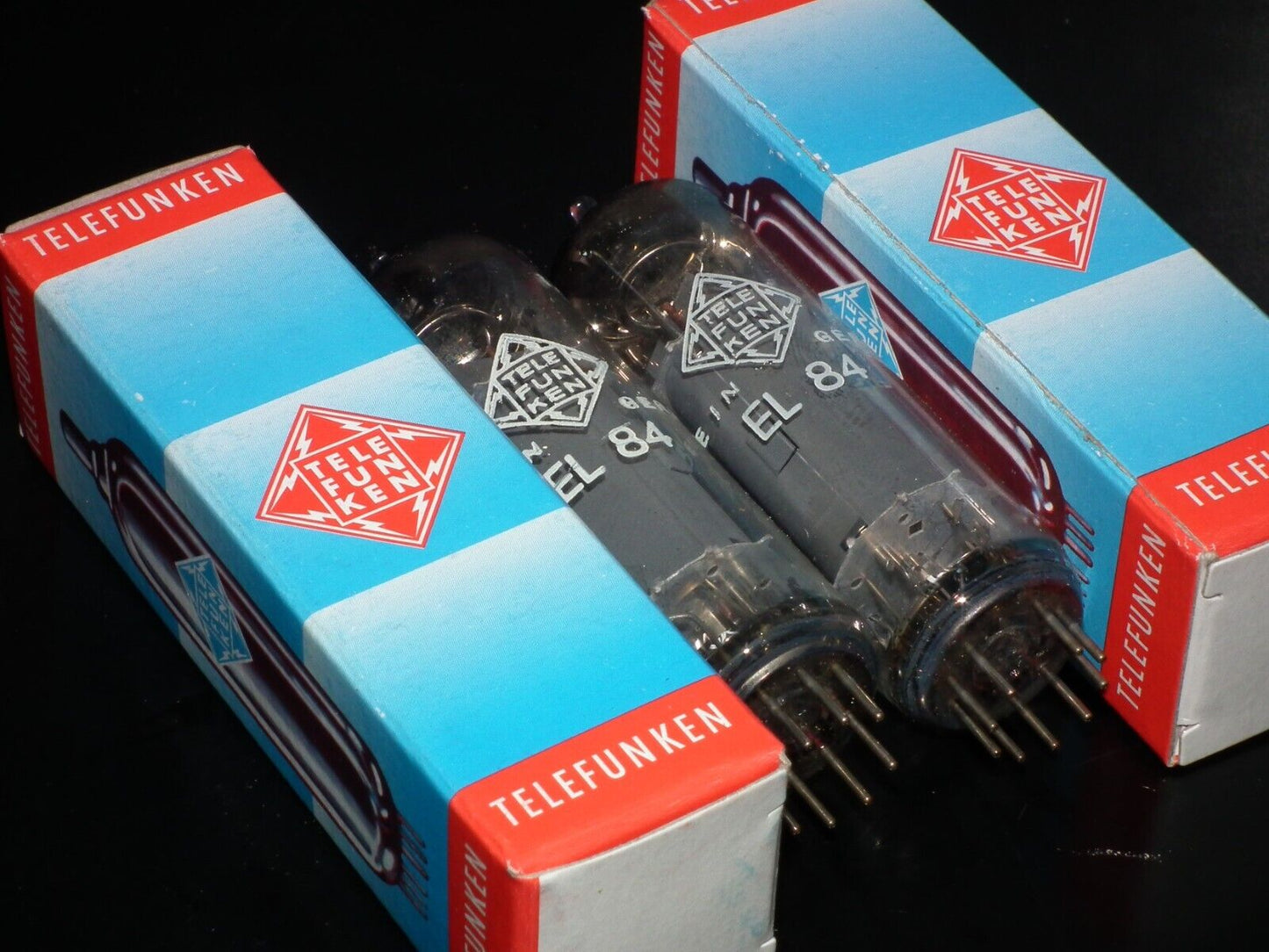 NOS Matched Pair EL84 Telefunken 6BQ5 Diamond Bottom The Same Codes West Germany