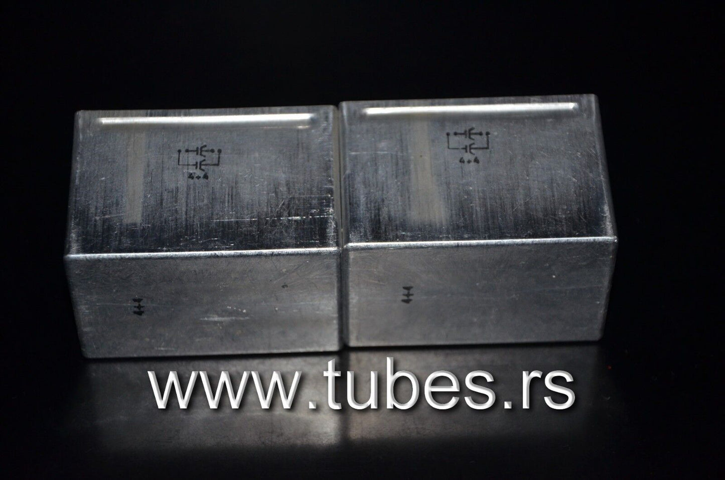 Two vintage Siemens PIO capacitors 4+4 uF 160V Klangfilm Made in W. Germany 1978