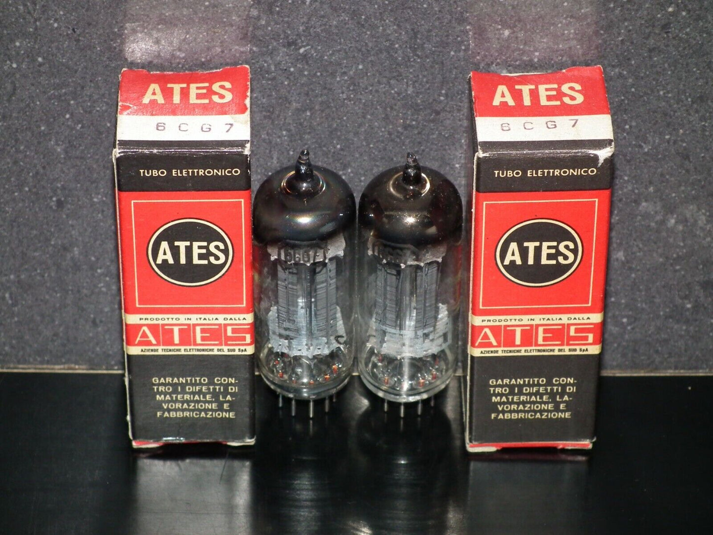 ATES RCA 6CG7 Platinum Matched Pair Square Getter Marantz 8B Leben Conrad Johnso