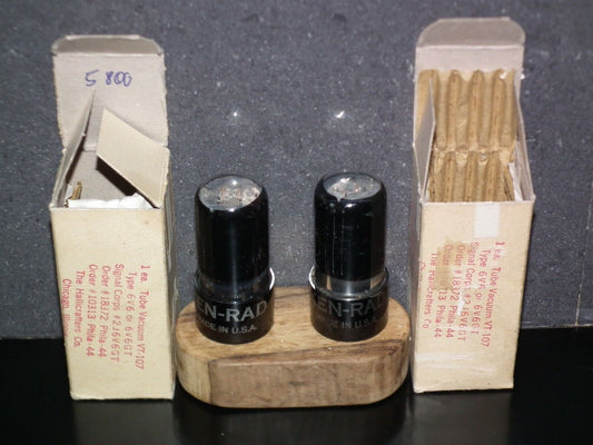 Platinum matched pair 6V6GT Ken Rad Black Plates Black Coated NOS NIB JAN boxes